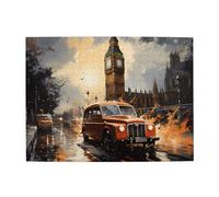 London Color Taxi Puzzle horizontal en bois 500 pièces pour développer des compétences pratiques pour se détendre et interagir parent-enfant