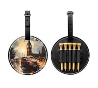 London Color Taxi Sac de rangement pour tee de golf Noir Sac de rangement multifonctionnel pour homme Matériau PU durable