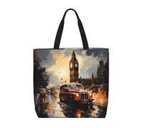 London Color Taxi Sac fourre-tout décontracté pour femme, sac fourre-tout réutilisable, sac à bandoulière multifonction, grande capacité