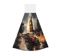 London Color Taxi Serviette portable à suspendre en velours super absorbant Serviette de cuisine pour enfants adultes Salle de bain Cuisine à suspendre