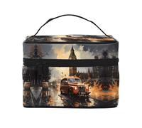 London Color Taxi Trousse de maquillage grande capacité pour femme, trousse de maquillage de voyage portable, (22,9 x 16,5 x 15,7 cm), grande trousse de maquillage pour filles