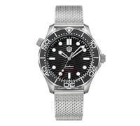 London Craftwork Boîtier en titane 007 Watchdives WD007Q VH31Sweep Seconds Mouvement à quartz, Noir