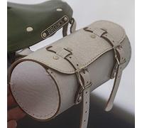 London Craftwork ROL-WH Sacoche Ronde Classique en Cuir Naturel pour Outils de vélo Blanc