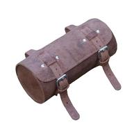 London Craftwork Sacoche de Guidon Ronde en Cuir Marron Vintage 20 x 9,5 cm