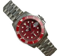 London Craftwork Steeldive SD1953 Montre de plongée avec lunette en céramique 41 mm résistante à l'eau Mouvement NH35, Rouge (édition limitée), Montre de plongée