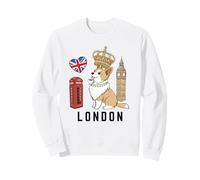 London England Corgi Crown and Big Bridge Souvenir de Voyage Sweatshirt