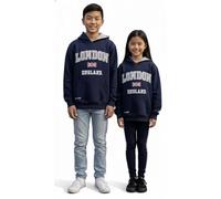 London England Kids Hoodie Hooded Sweatshirt Navy Colour (LE129K)