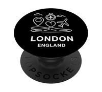 London England Londres Voyage Angleterre Avion Valise PopSockets PopGrip Adhésif