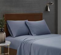 London Fog Ensemble de draps et taies d'oreiller pour très Grand lit - Tissu en Microfibre Doux - Bleu