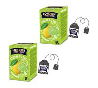 London Fruit® | Infusion Citron et Citron Vert | Infusion de Citron, Citron Vert et Citronnelle en Sachets Uniques - 2 x 20 Filtres (80 Gr) | Tisane sans caféine