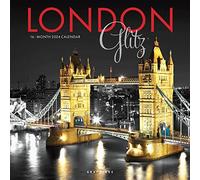 London Glitz | 2024 12 x 24 Inch Monthly Square Wall Calendar | Graphique de France | Art Design UK England