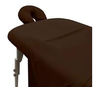 LONDON LINENS Lot de 3 draps pour table de massage en microfibre douce, super légers, résistants aux taches et aux plis, avec housse de table, drap-housse et housse pour repose-visage (moka)