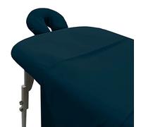 LONDON LINENS Parure de lit 3 pièces en microfibre douce pour table de massage - Comprend une housse pour table de massage, un drap-housse de massage et une housse pour repose-visage (bleu marine)