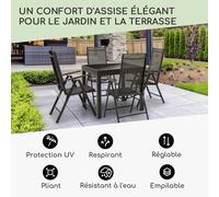 London Lite chaise pliante ensemble de 2 56,5 x 107 x 68 cm ComfortMesh aluminium