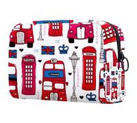 London Love UK Trousse de toilette pour femme, trousse de toilette de voyage, grande pochette de maquillage pratique avec fermeture éclair, multicolore, 18.5x7.5x13cm/7.3x3x5.1in, Trousse de toilette