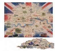 London Map Puzzle en Bois 500 pièces, Activité Adulte | Idée cadeau de Noël pour adulte : activité autour de la table pendant le temps libre.