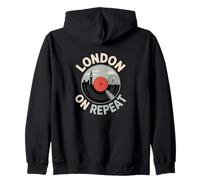 London on Repeat Vinyl Skyline Art Sweat à Capuche