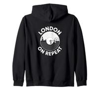 London on Repeat Vinyl Skyline Art Sweat à Capuche