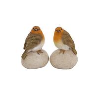 London Ornaments Lot de 2 Rouges-Gorges sur Pierres