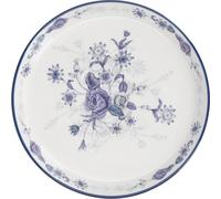 London Pottery Blue Rose - Assiette à gâteau, céramique, Design of blue roses, 20 cm, couleur amande et ivoire bleu