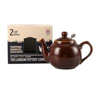 London Pottery Farmhouse Théière en céramique avec infuseur Marron Rockingham 2 tasses 600 ml