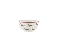 London Pottery Service de table 7 pièces avec théière, tasse et soucoupe, assiettes et bols à riz en porcelaine (chien, bol à riz)