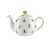 London Pottery Théière à motif animal de la ferme pour thé en vrac Blanc avec illustration d'animaux (abeille, 600 ml)