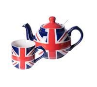 London Pottery Théière avec infuseur, en céramique, peinte à la main, édition limitée, 2 tasses (600 ml) ; tasse, 250 ml, comprend une théière et une tasse