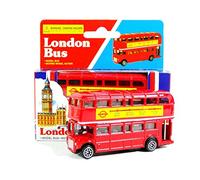 London Red Bus (Small) - Double Decker Red Bus Model Made of Die Cast Metal and Plastic Parts by TB