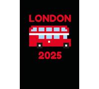 London Red Double Decker Bus 2025 - Pixel design - 150 lined pages