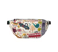 London Sac banane avec éléments romantiques pour homme et femme Pour l'extérieur, le sport, la randonnée, les voyages, multicolore, Taille unique, Sac à dos de