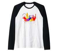London Skyline Peinture colorée Art Angleterre Love Londres Manche Raglan