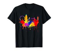 London Skyline Peinture colorée Art Angleterre Love Londres T-Shirt