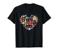 London Souvenir By SiGo - T-Shirt Souvenir de Londres - Unisex-Adulte - Noir - Small - Manche courte - Classic Fit - Imprimée lettre