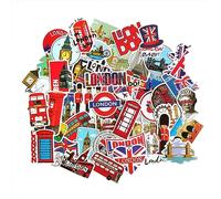 London stickers Autocollants Londres Bus Rouges pour Ados Grande Bretagne England Vacances Voyage Autocollant Bouteilles d'Eau Laptop Portable Skateboard Scrapbooking Deco UK British