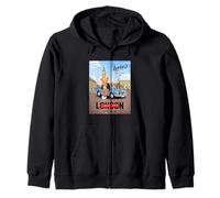 London Stories with Classic Teddy Bear in London Cityscape Sweat à Capuche