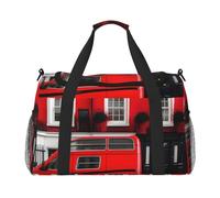 London Street Print Sac de voyage à la main Sac de voyage pour la nuit Sac fourre-tout pliable Noir Taille unique