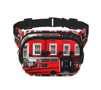 London Street Sac banane zippé avec sangle réglable pour jogging, cyclisme, Noir , Taille unique