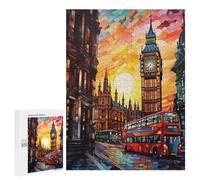 London Sunset Stained Glass Puzzle 1000 Pièces Educa Jouet en Bois Cadeau Unique Décoration Intérieure Jeu Éducatif Challenge Toy Adultes Et Enfants À Partir De 14 Ans 500 PCS