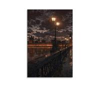 London Thames - Art mural - Décoration moderne pour chambre familiale - 30 x 45 cm