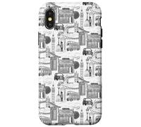 London Toile Noire et Blanche Big Ben Taxi Guard Tower Bridge Coque pour iPhone X/XS