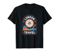 London Travel England Londres Voyage Angleterre Avion Valise T-Shirt