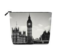 London Trousse de maquillage à thème étanche en chanvre pour voyage, usage quotidien et cadeaux (24,1 x 17 x 5,1 cm), Noir , Taille unique