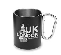 London UK Travel England Tasse en métal avec poignée mousqueton