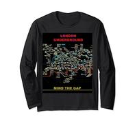 London Underground 'Mind The Gap' Tshirt Map Métro Train Manche Longue