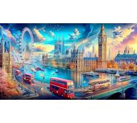 Londres 1000 pièces Papier recyclé Puzzle Extremement Difficile Jeux éducatifs pour Toute la Famille Cadeau pour Femmes et Hommes 70x50cm/1000pcs