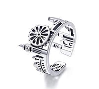 Londres Angleterre 925 Sterling Silver London City Bague Anneaux De Construction Britannique pour Femmes Cocktail Bijoux De Mariage