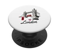 Londres, Angleterre, Monument, Tower Bridge, Red Bus Taxi Souvenir PopSockets PopGrip Adhésif