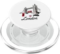 Londres, Angleterre, Monument, Tower Bridge, Red Bus Taxi Souvenir PopSockets PopGrip pour MagSafe