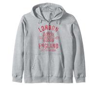 Londres, Angleterre, Royaume-Uni - Imprimé Rouge Vieilli Sweat à Capuche